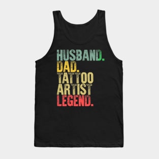 Funny Vintage Husband Dad Tattoo Artist Legend Retro Tank Top